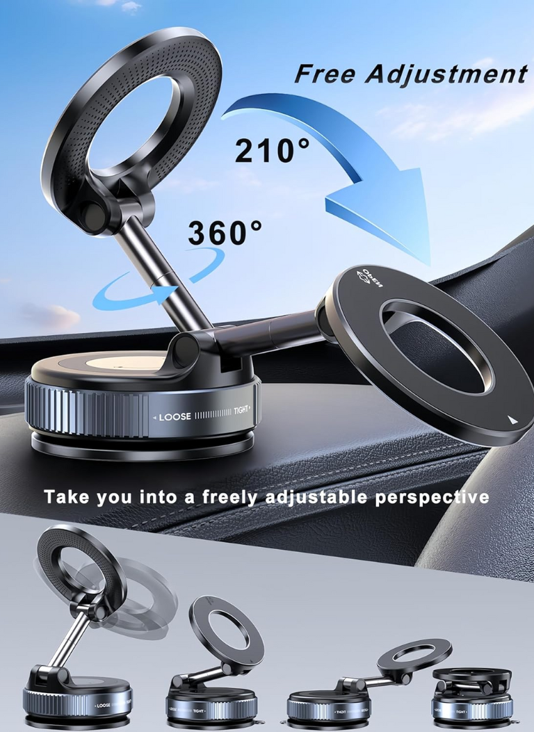 Buzz SnapMount Magnetic 360° Universal Phone Holder for Content Creation | Car & Desk Mount