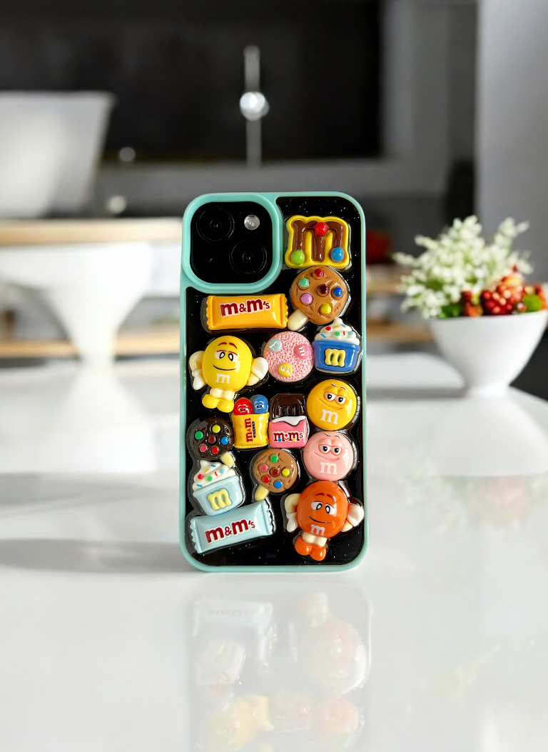 Cyan ChocoMania M&M Candy Phone Case