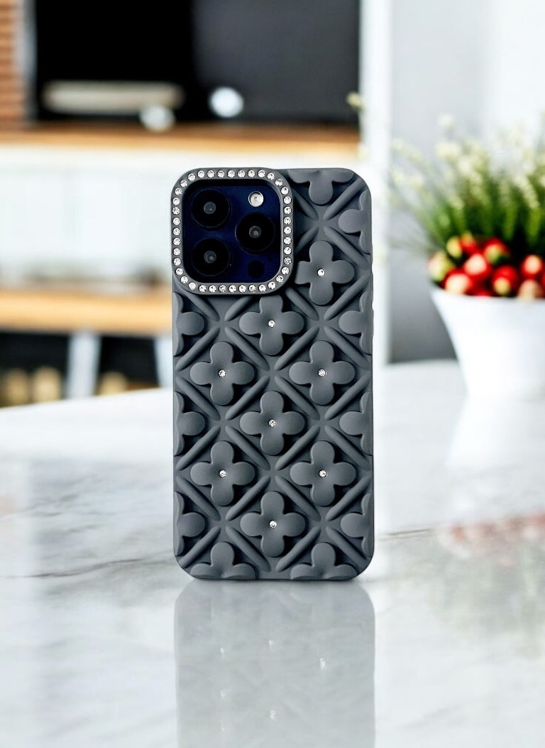 Grey Blossom 3D Flower Phone Case