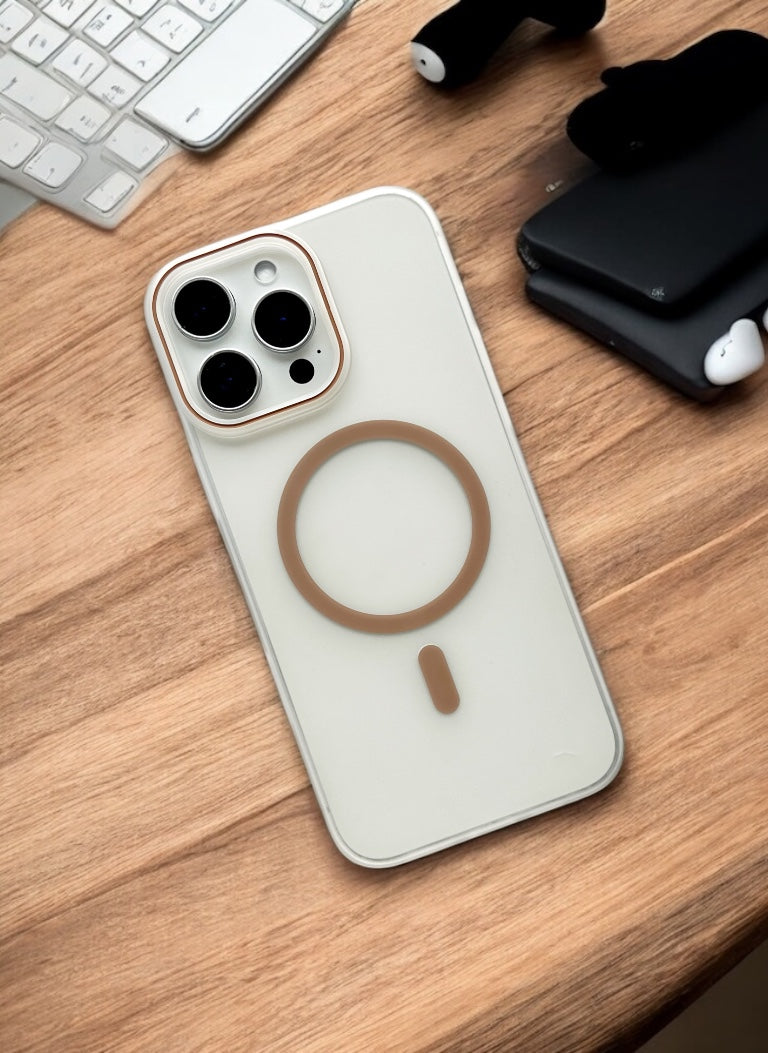 Brown Ring Clear Case with Anti Yellow Protection