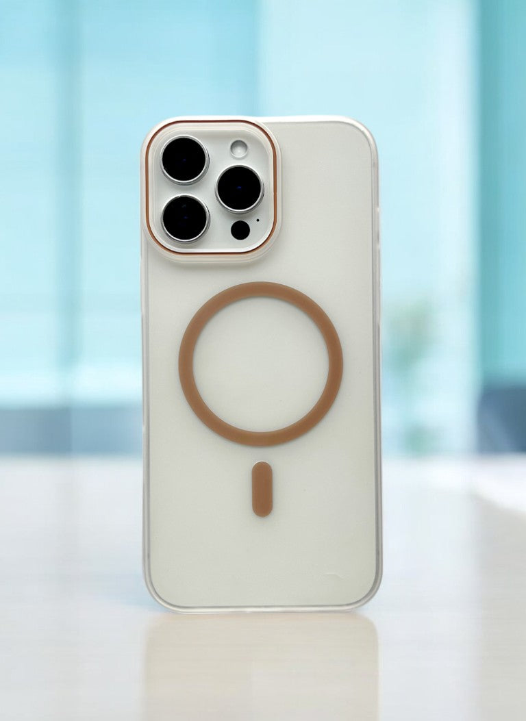 Brown Ring Clear Case with Anti Yellow Protection