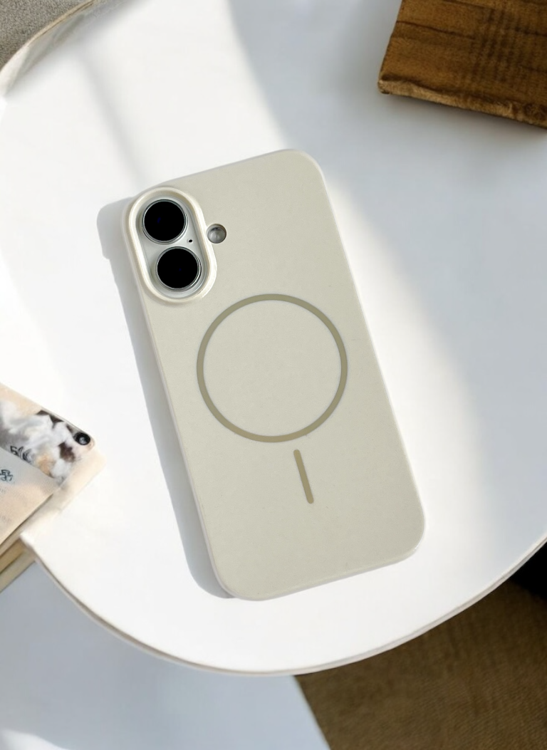 Cream Solid Silicone Phone Case | MagSafe Compatible