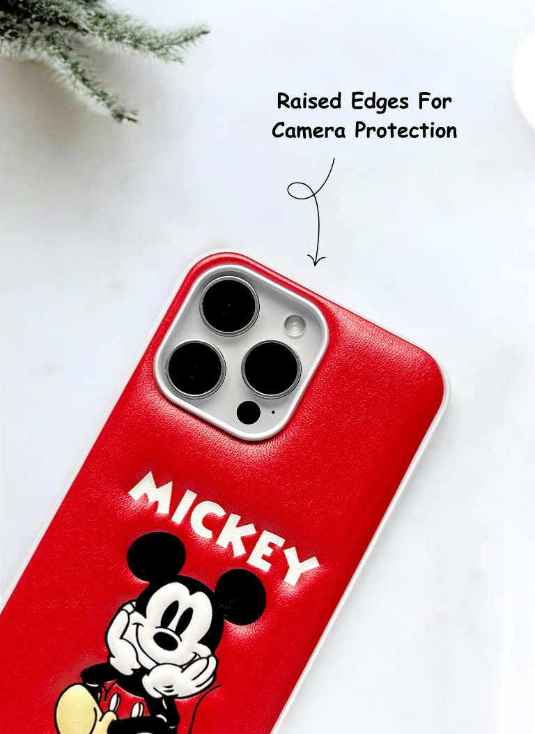 Mickey Mouse Red Edition – Soft Leather Texture Phone Case