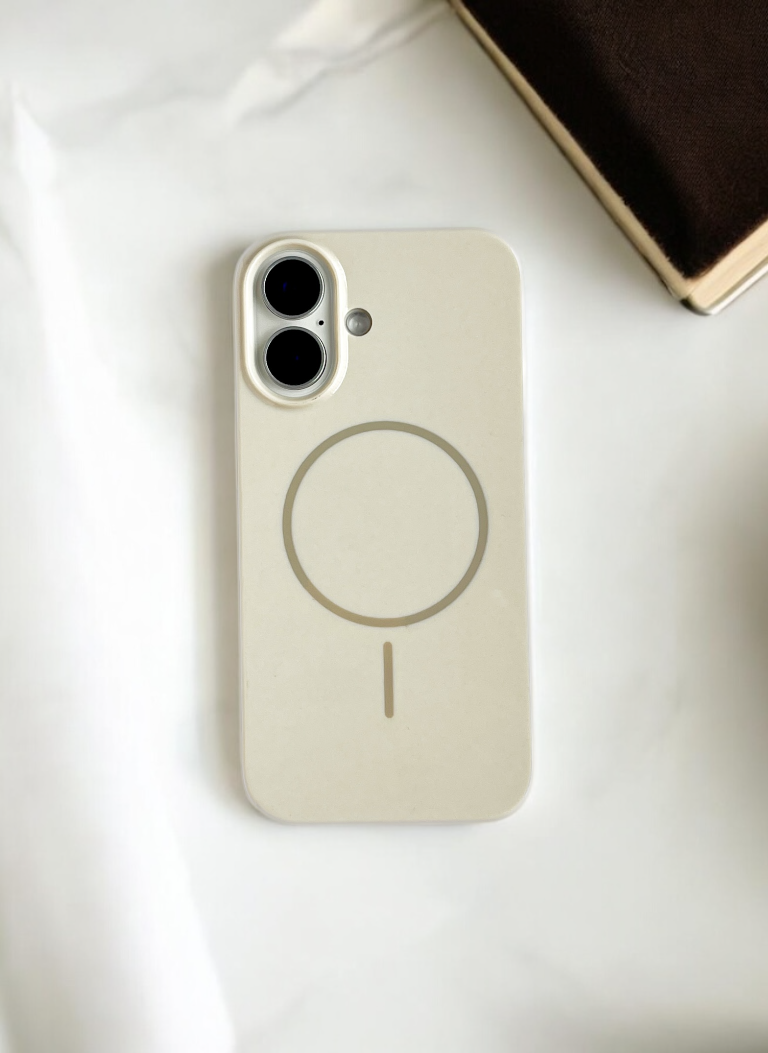 Cream Solid Silicone Phone Case | MagSafe Compatible