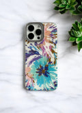 Blue & Purple Tie-Dye Design Floral Phone Case
