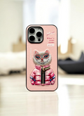 Nimmy Pink Cat Shockproof Embroidery PU Leather Phone Case