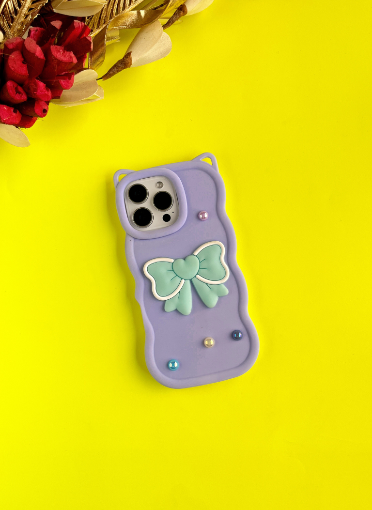 Lavender BowTied Babe Sling Phone Case With Lanyard