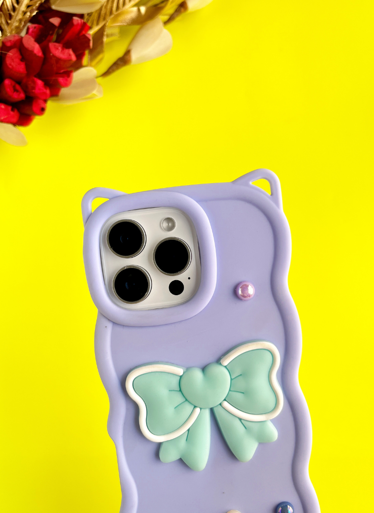 Lavender BowTied Babe Sling Phone Case With Lanyard