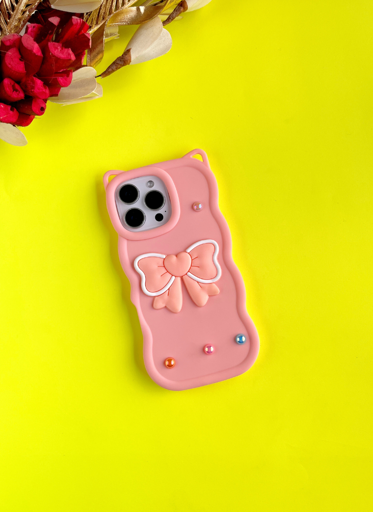 Baby Pink BowTied Babe Sling Phone Case With Lanyard