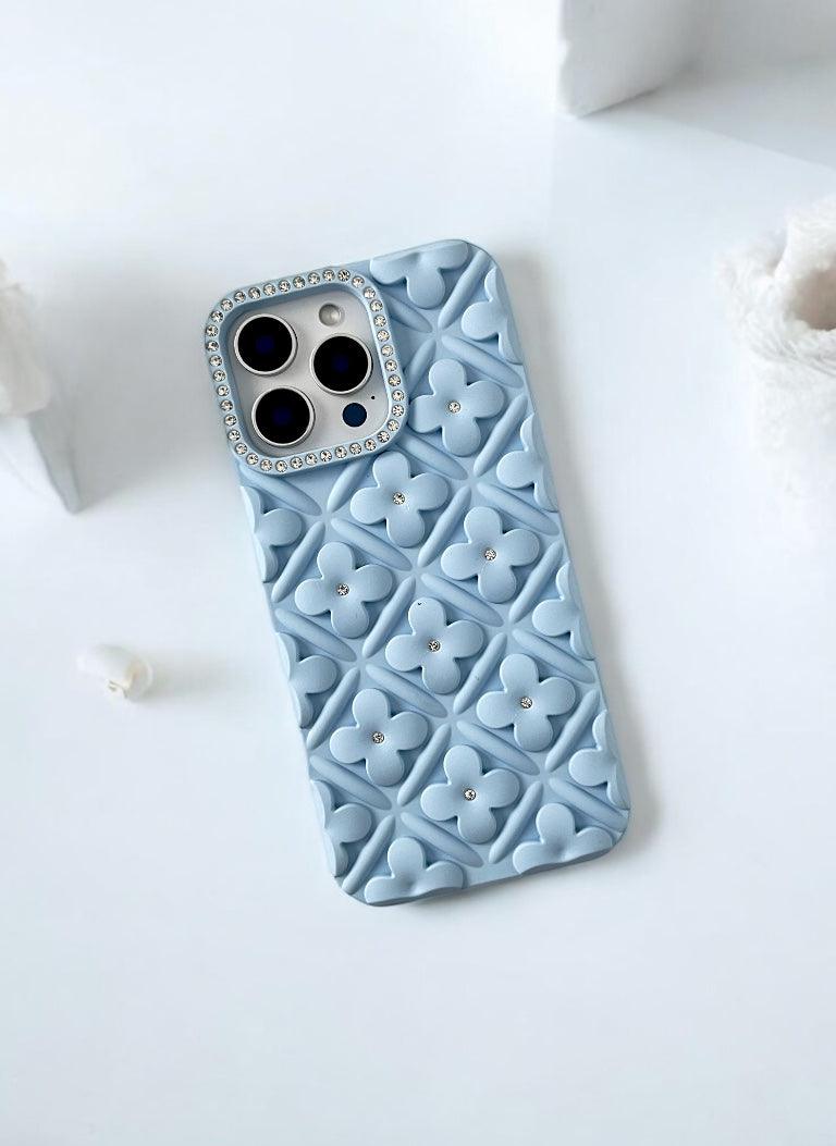 Blue Blossom 3D Flower Phone Case
