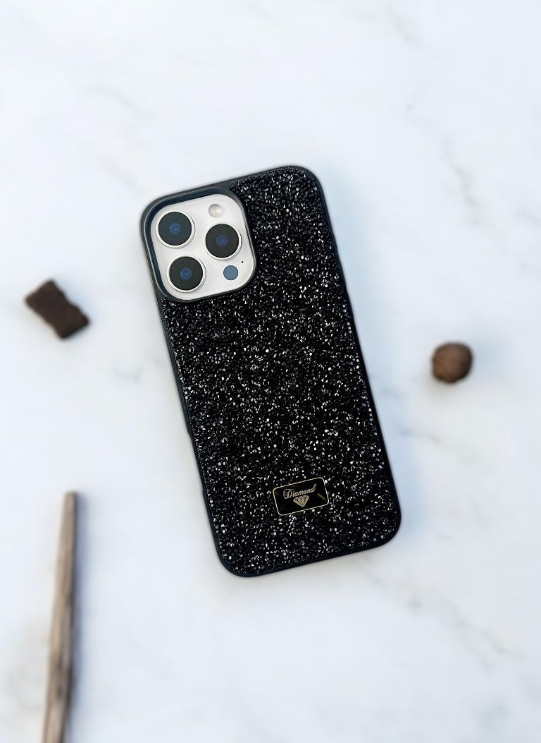 Black Crystal Glitter Bae Phone Case
