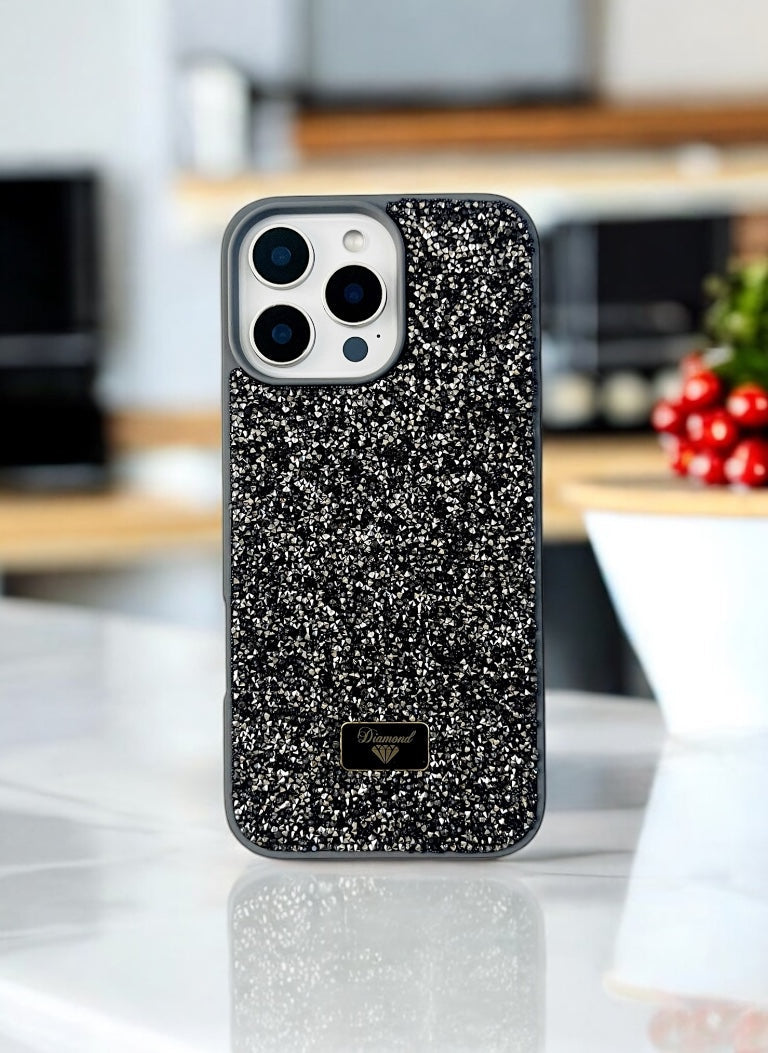 Grey Crystal Glitter Bae Phone Case