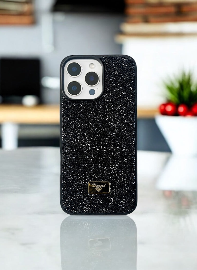 Black Crystal Glitter Bae Phone Case