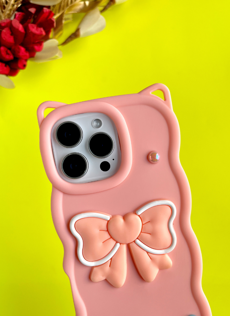 Baby Pink BowTied Babe Sling Phone Case With Lanyard