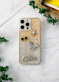 Glitter Queen Phone Case In Yellow Color