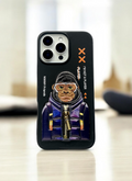 Nimmy Black Gorilla Shockproof Embroidery PU Leather Phone Case