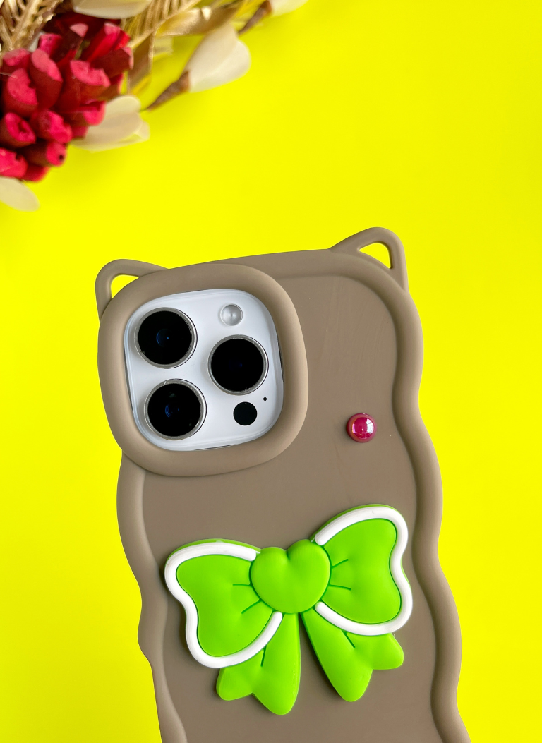 Mocha BowTied Babe Sling Phone Case With Lanyard