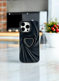 Black Swirl Heart Bling Phone Case