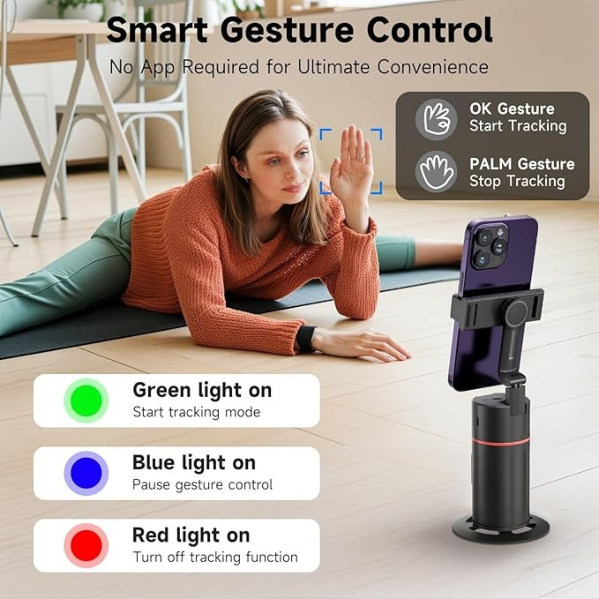 P02 360° AI Auto Face Tracking Tripod Gimbal by Buzz Street™