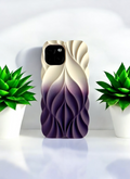3D Leave Design Beige-Deep Indigo Dual Tone Silicon Phone Case