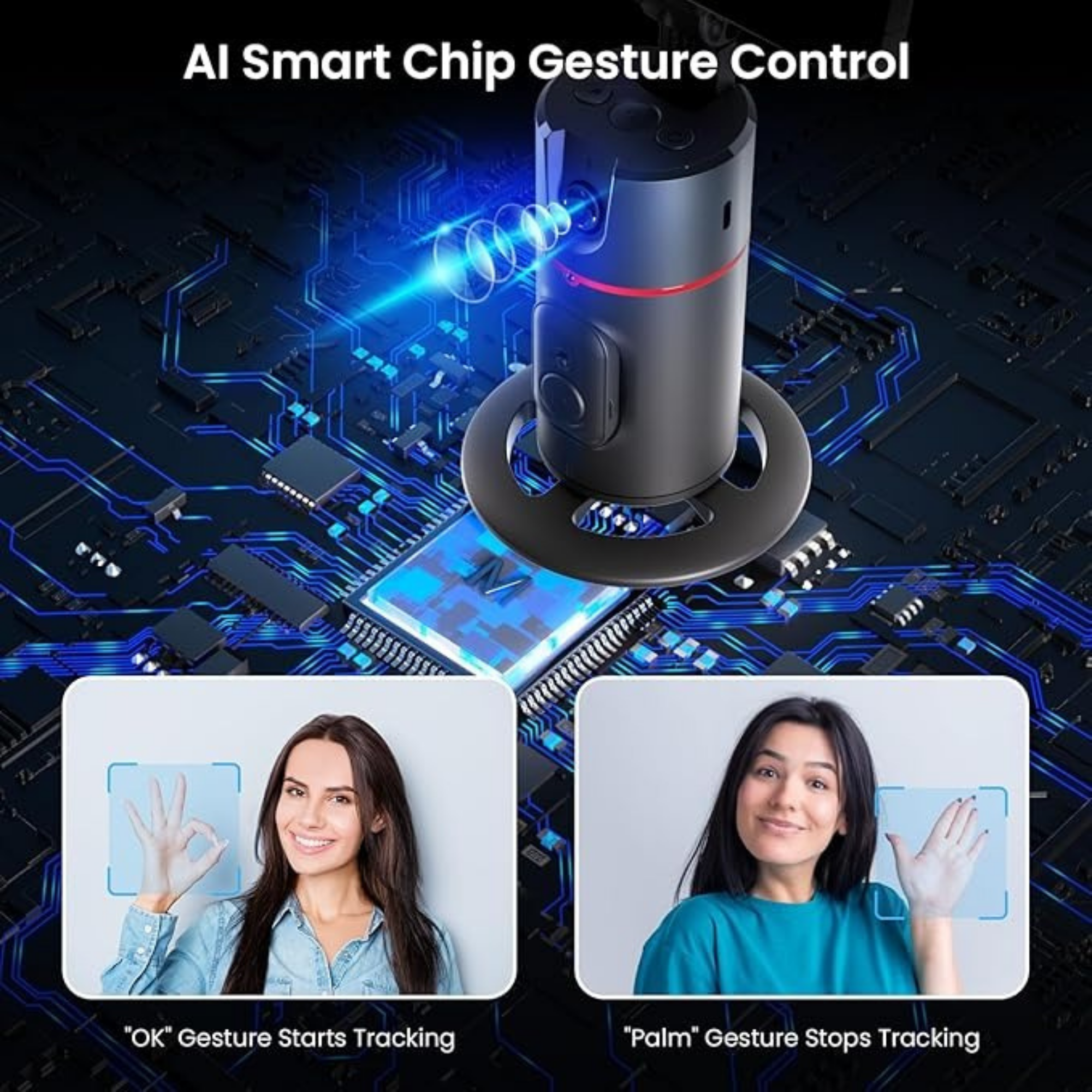 P02 360° AI Auto Face Tracking Tripod Gimbal by Buzz Street™