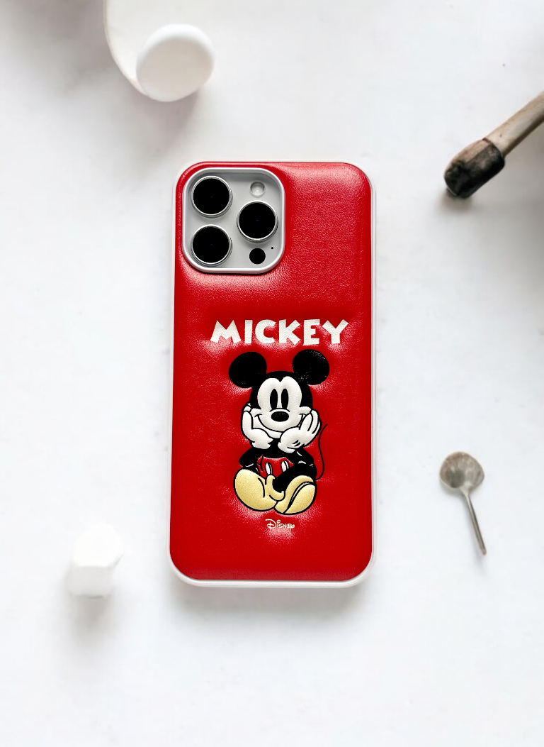 Mickey Mouse Red Edition – Soft Leather Texture Phone Case