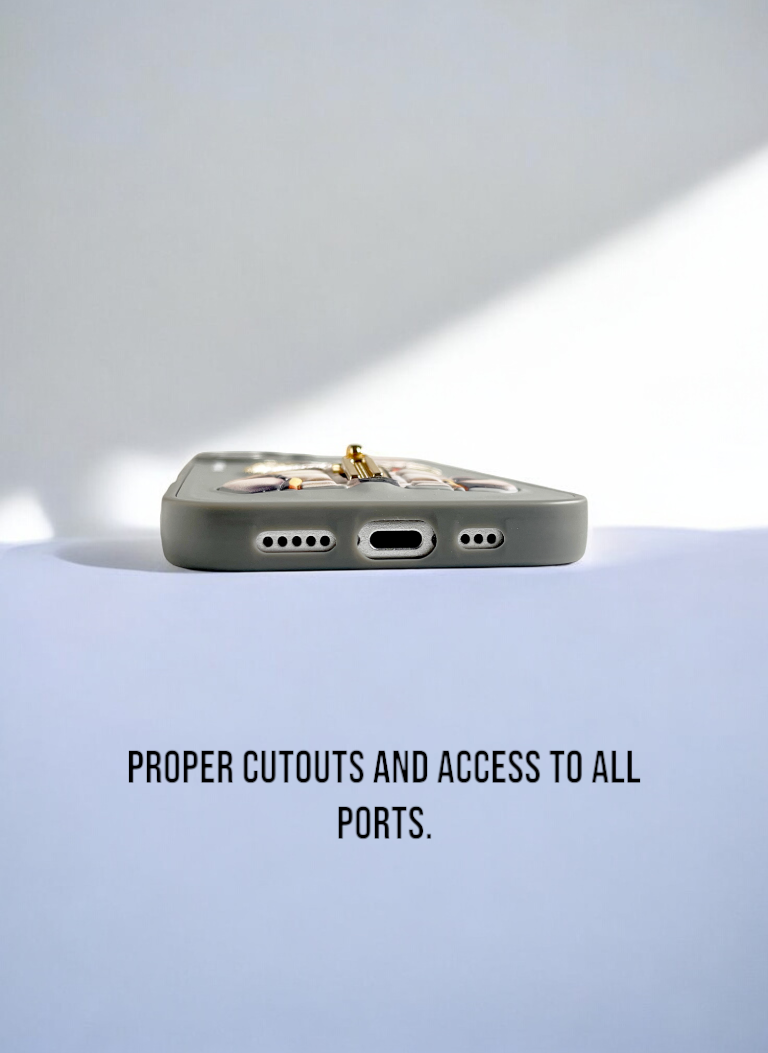 Nimmy Grey Bear Shockproof Embroidery PU Leather Phone Case