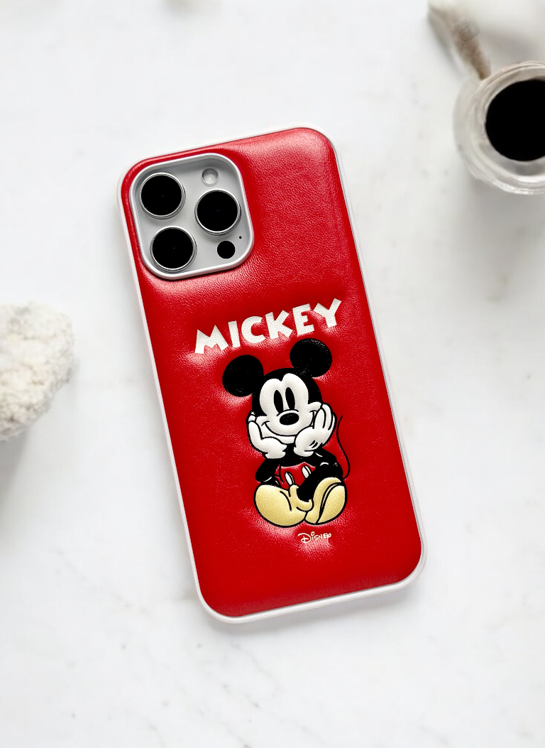Mickey Mouse Red Edition – Soft Leather Texture Phone Case