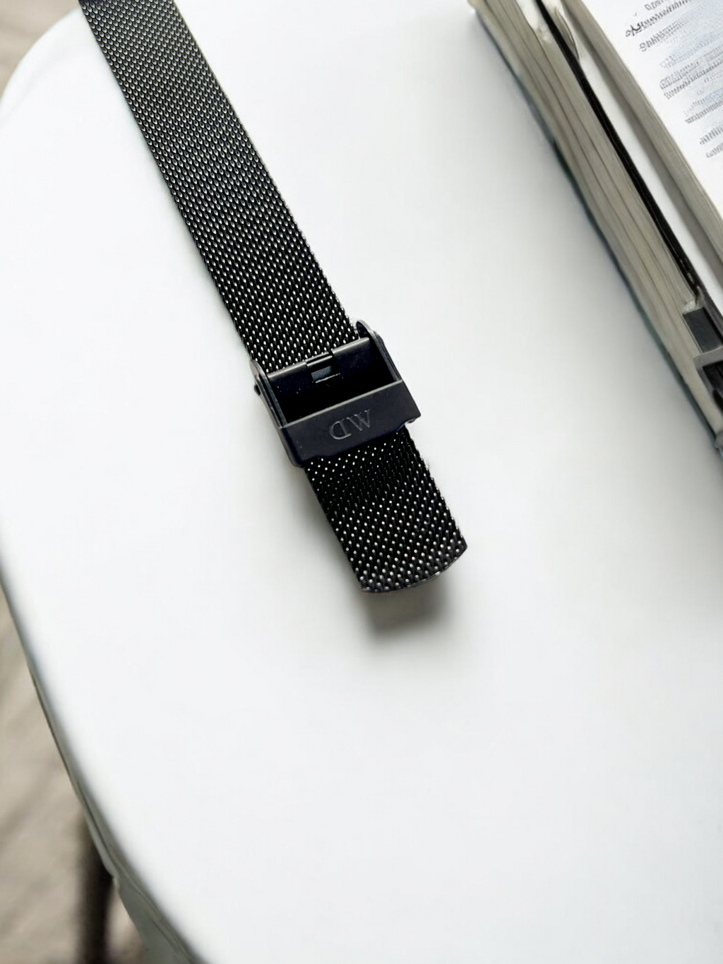 Daniel Wellington Classic Petite 36mm Watch – Black Mesh Strap with Rose Gold Case & Black Dial