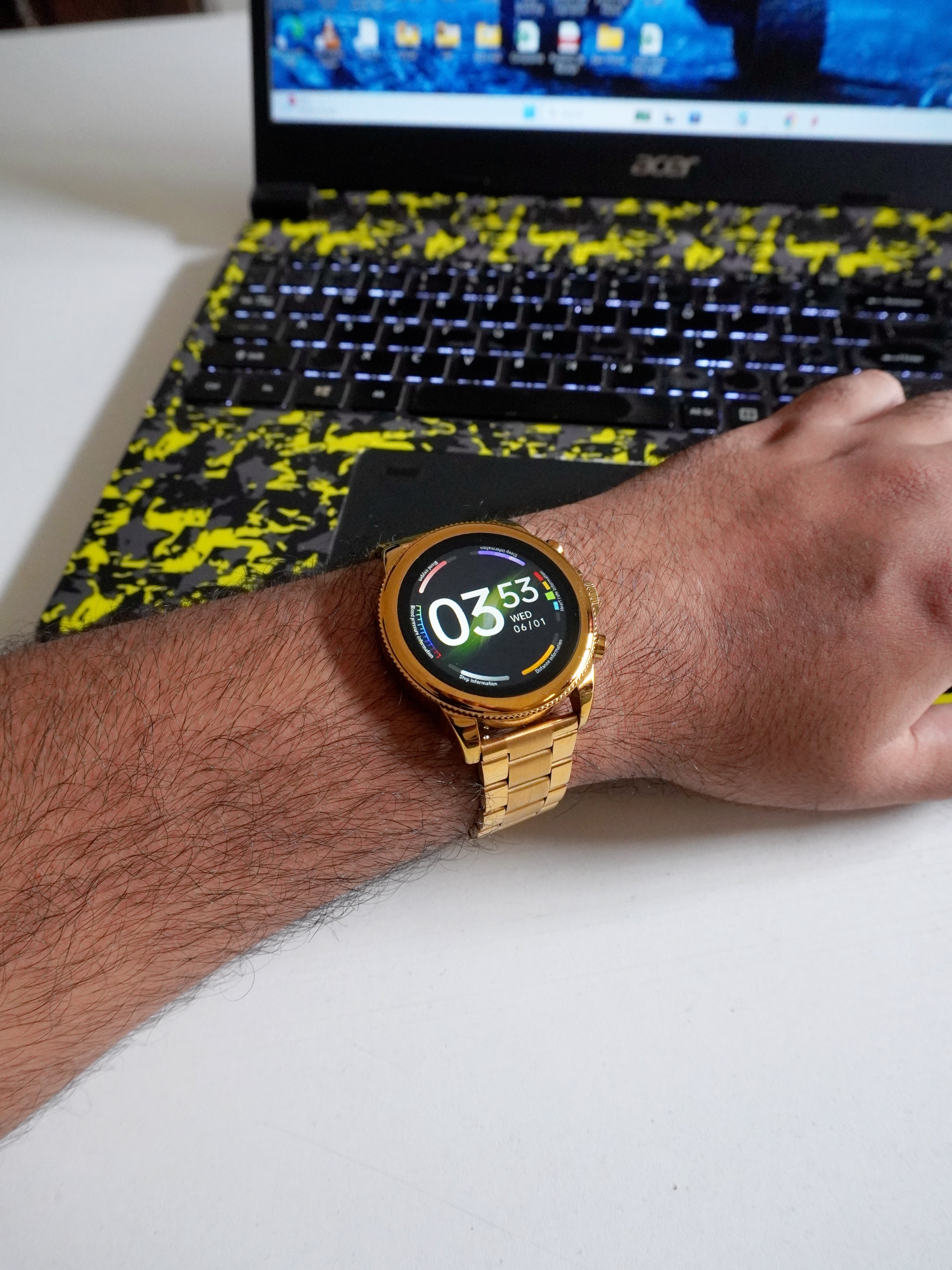 Fossil Generation 6 Gold Stainless Steel Metal Chain Smartwatch