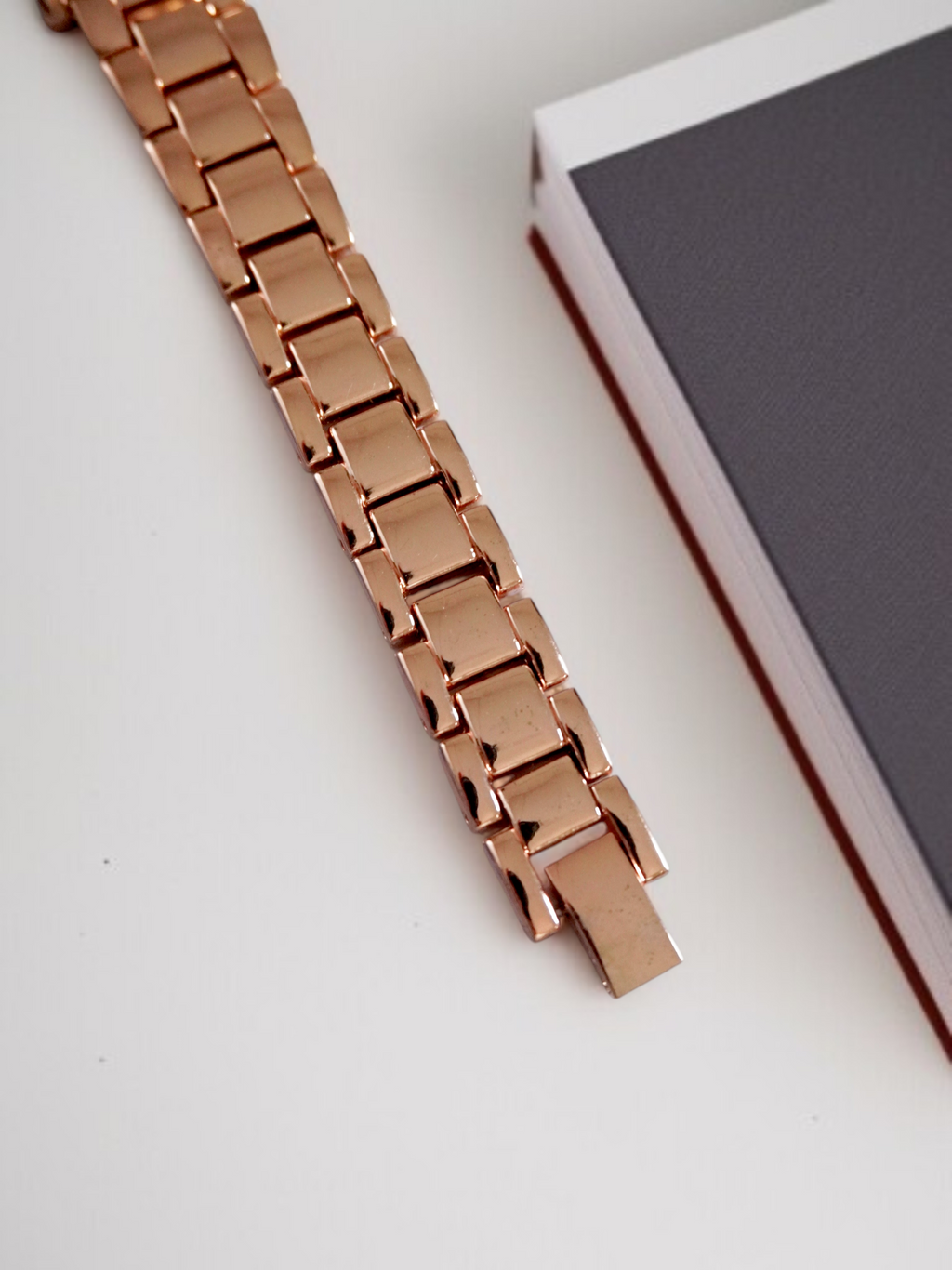 Michael Kors Women’s 34mm Rose Gold Analog Watch – Black Dial with Crystal Bezel