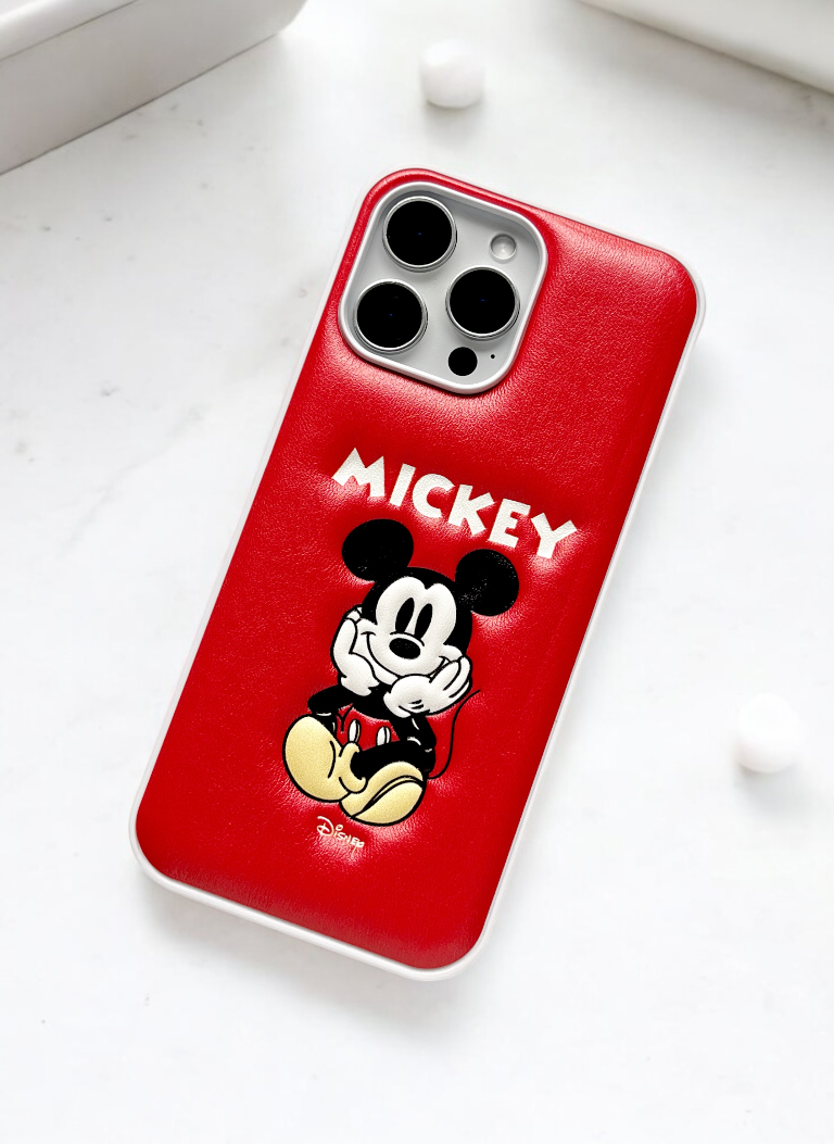 Mickey Mouse Red Edition – Soft Leather Texture Phone Case
