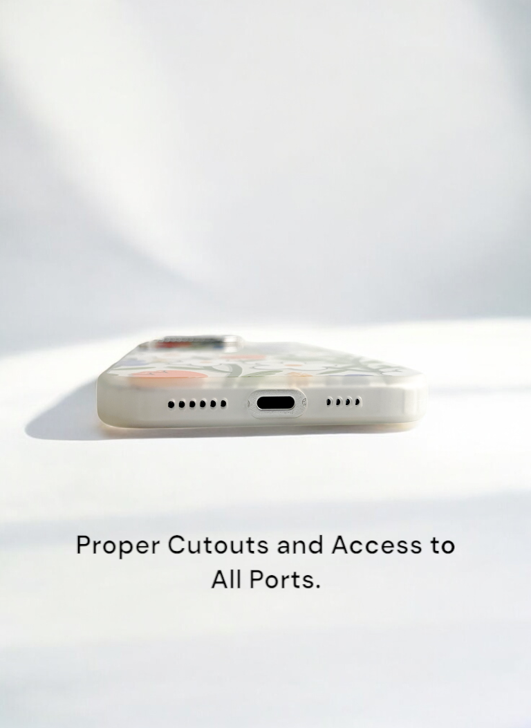 Orange and Blue Accents Floral Phone Case