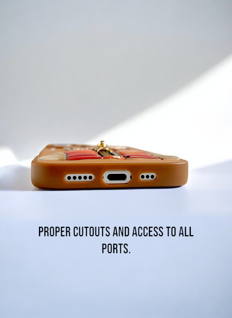 Nimmy Brown Bear Shockproof Embroidery PU Leather Phone Case