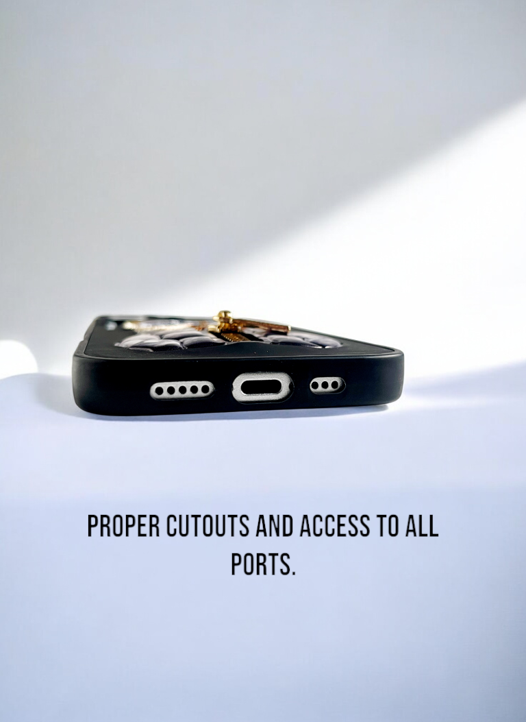 Nimmy Black Gorilla Shockproof Embroidery PU Leather Phone Case