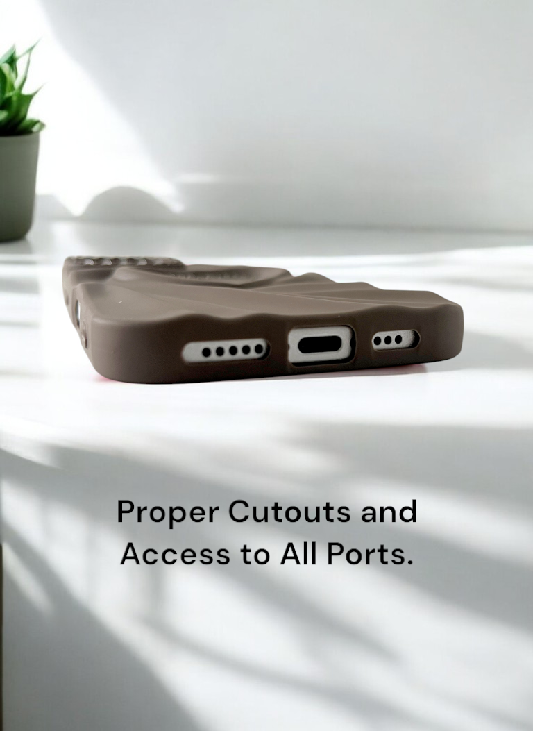 Mocha Brown Swirl Heart Bling Phone Case